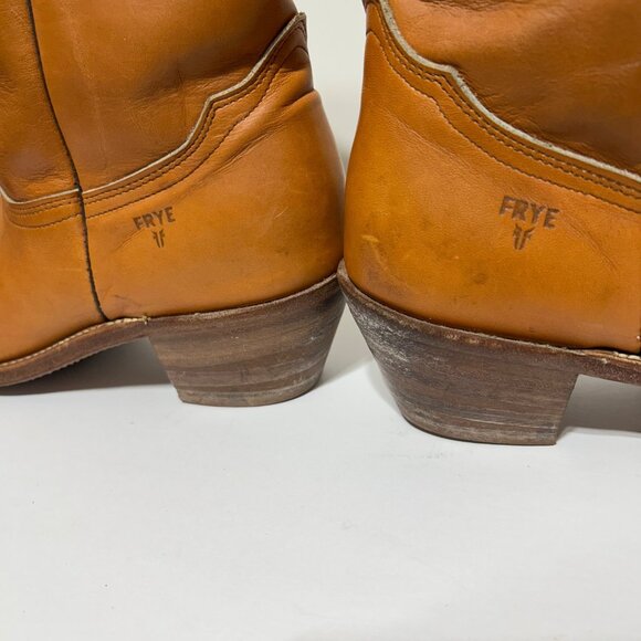 Frye Womens Western Leather Cowboy Boots Size 12 B Tan Embroidered Design - Picture 6 of 13